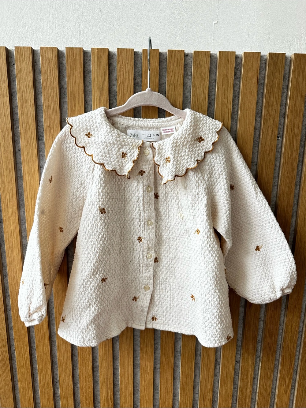 Zara Kids Girls Flouncy Button Down Shirt